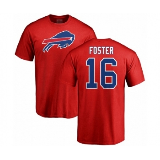 NFL Nike Buffalo Bills #16 Robert Foster Red Name & Number Logo T-Shirt - Ujersey Shop