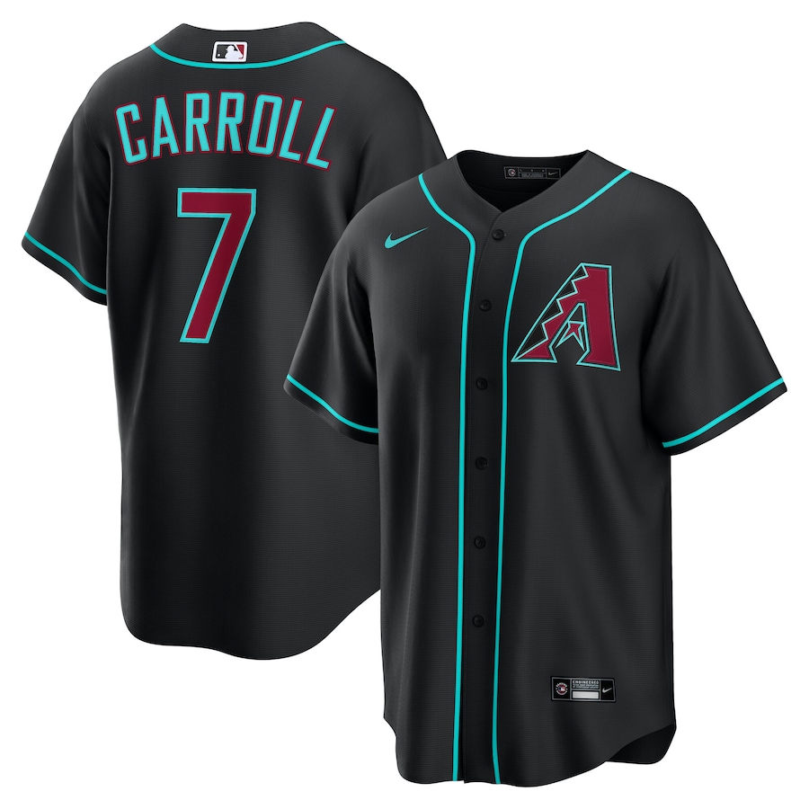 Men's Arizona Diamondbacks Corbin Carroll Nike Black Alternate Replica Jersey - Ujersey Shop