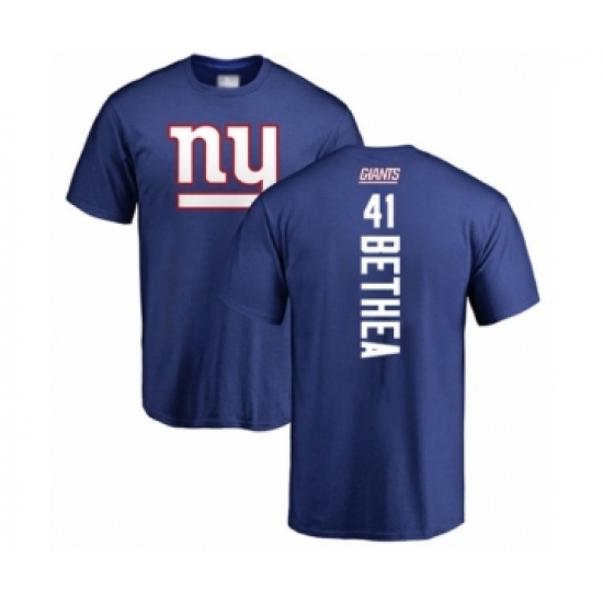 Football New York Giants #41 Antoine Bethea Royal Blue Backer T-Shirt - Ujersey Shop