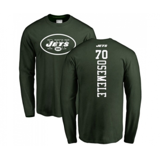 Football New York Jets #70 Kelechi Osemele Green Backer Long Sleeve T-Shirt - Ujersey Shop