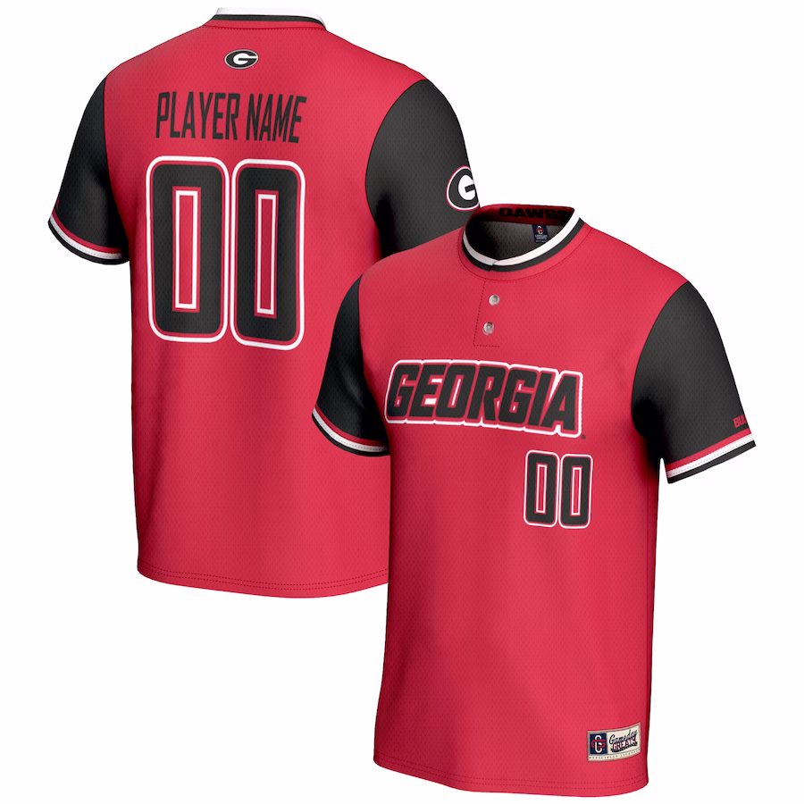 Georgia Bulldogs GameDay Greats Unisex  NIL Pick-A-Player Lightweight Softball Jersey - Red - Ujersey Shop
