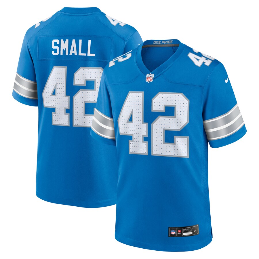 Men's Detroit Lions Jabari Small Nike Blue Team Game Jersey - Ujersey Shop