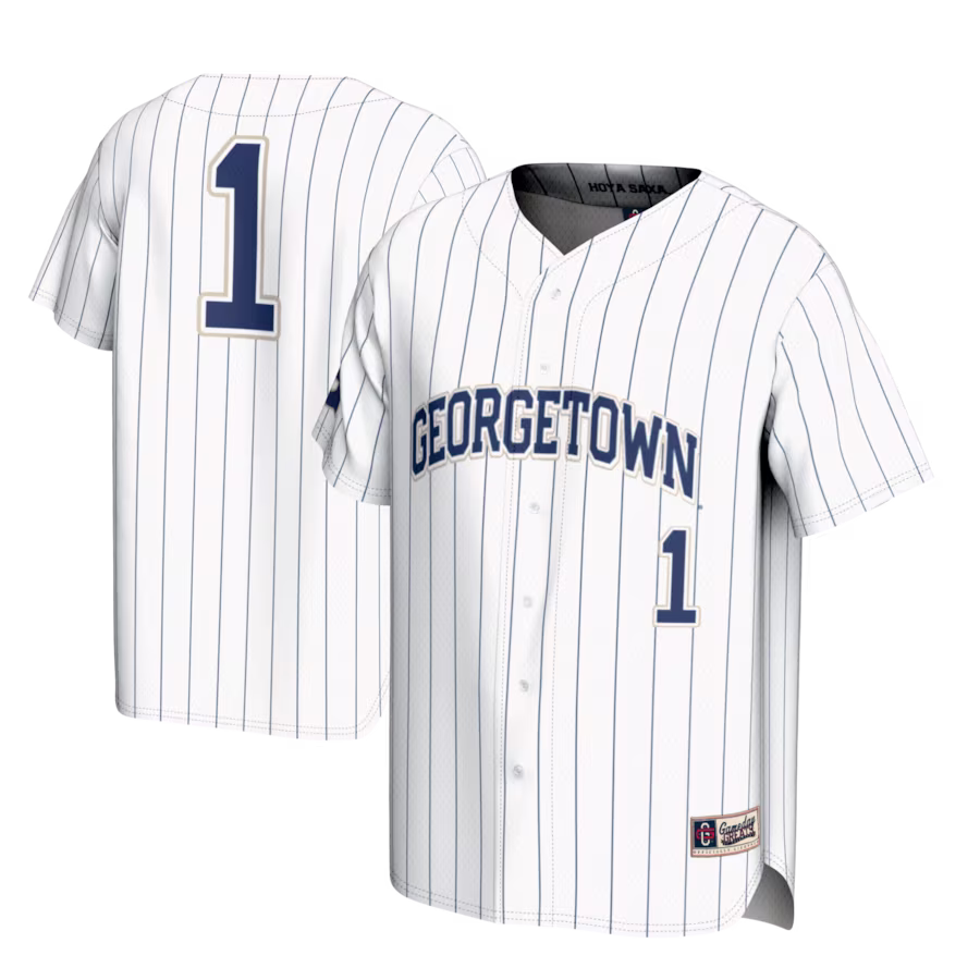#1 Georgetown Hoyas GameDay Greats Lightweight Baseball Fashion Jersey - White - Ujersey Shop