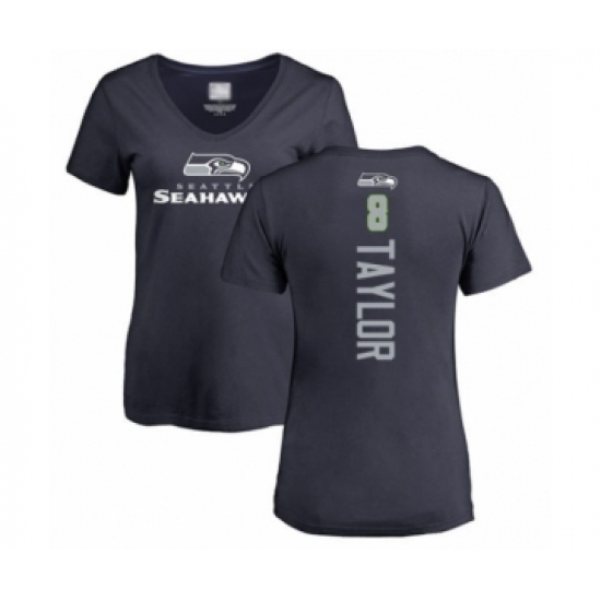 Football Women's Seattle Seahawks #8 Jamar Taylor Navy Blue Backer T-Shirt - Ujersey Shop