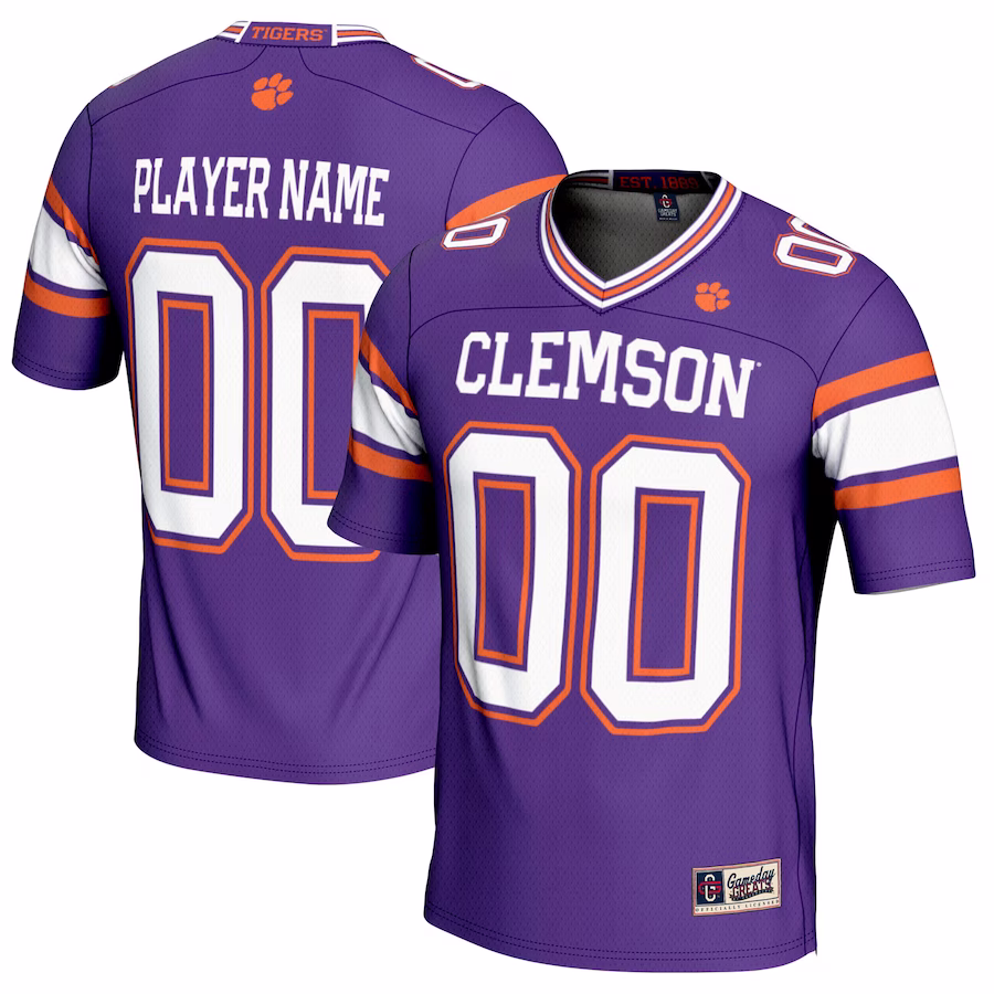 Clemson Tigers GameDay Greats NIL Pick-A-Player Football Jersey - Purple - Ujersey Shop