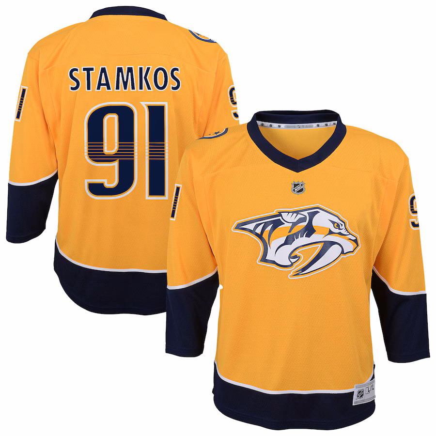 Youth Nashville Predators Steven Stamkos Gold Alternate Replica Player Jersey - Ujersey Shop