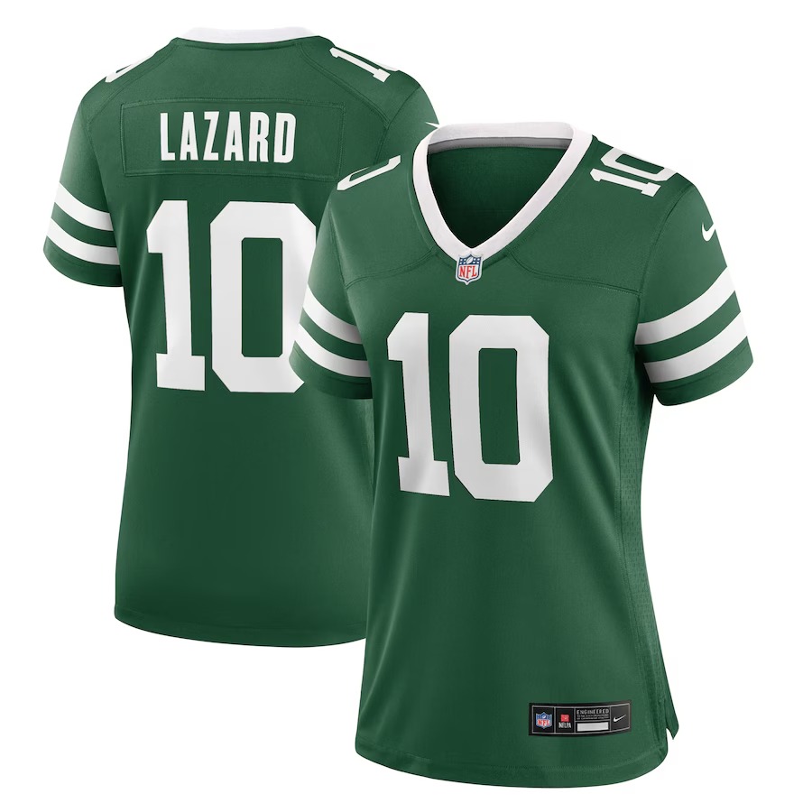 Women's New York Jets Allen Lazard Nike Legacy Green Team Game Jersey - Ujersey Shop