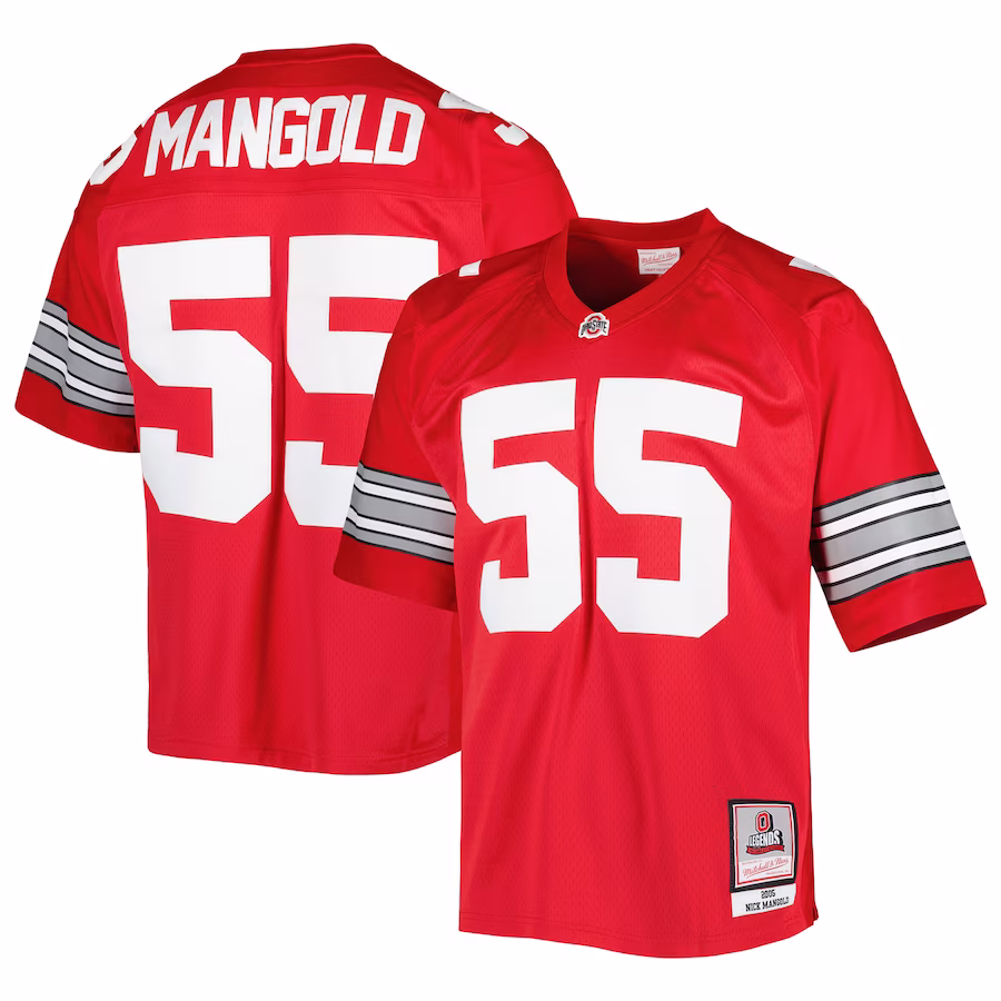 Nick Mangold Ohio State Buckeyes Mitchell & Ness Authentic Jersey - Scarlet - Ujersey Shop