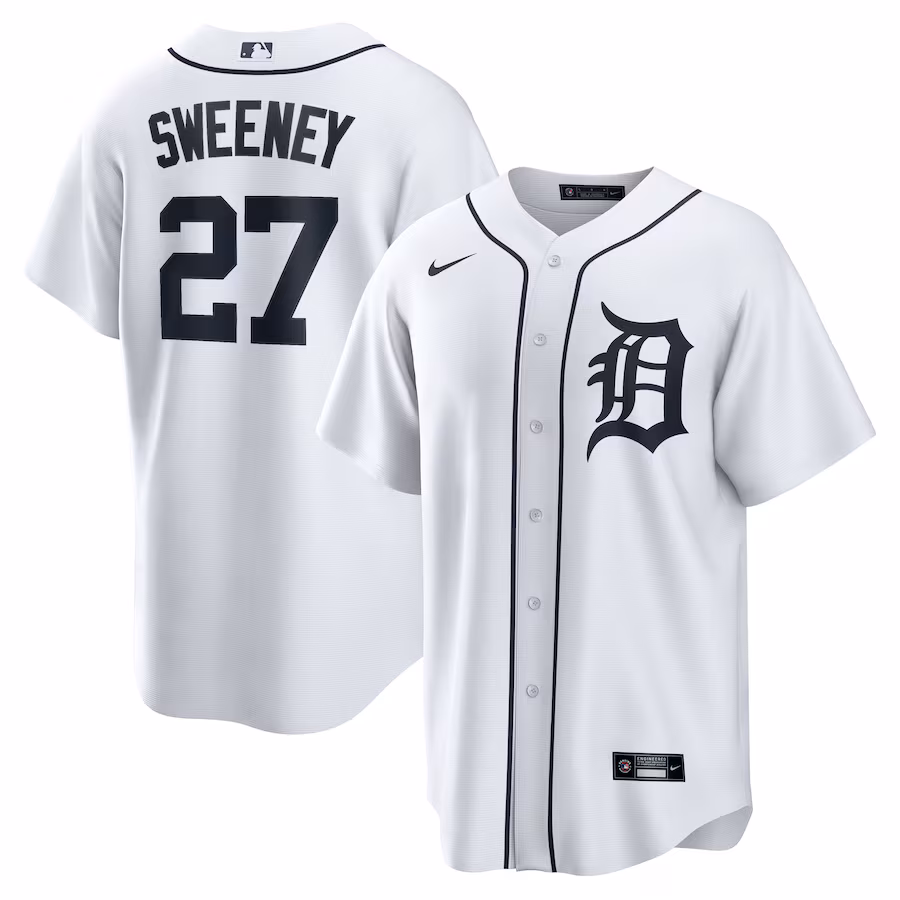 Men's Detroit Tigers Trey Sweeney Nike White Home Replica Jersey - Ujersey Shop