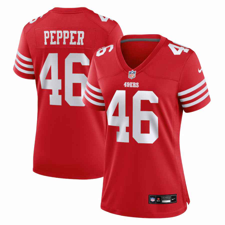 Women's San Francisco 49ers Taybor Pepper Nike Scarlet Game Jersey - Ujersey Shop