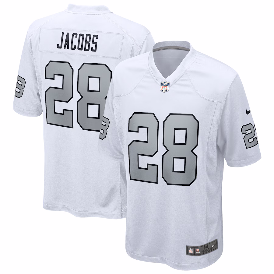 Men's Las Vegas Raiders Josh Jacobs Nike White Alternate Game Jersey - Ujersey Shop