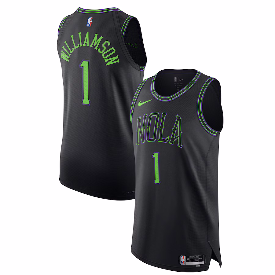 Men's New Orleans Pelicans Zion Williamson Nike Black  Authentic Jersey - City Edition - Ujersey Shop
