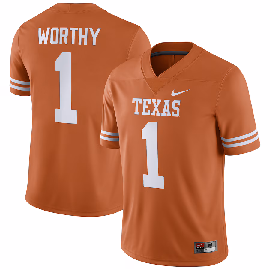 Xavier Worthy Texas Longhorns Nike NIL Replica Football Jersey - Texas Orange - Ujersey Shop