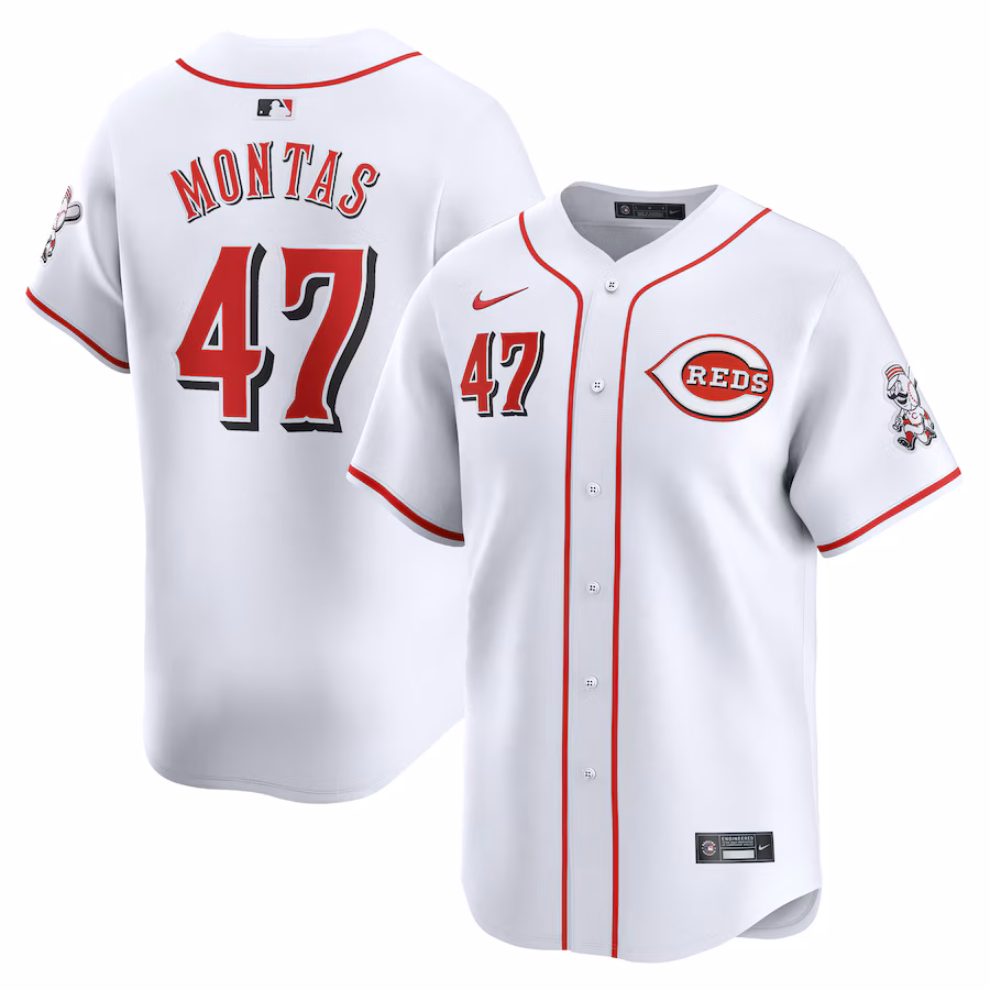 Men's Cincinnati Reds Frankie Montas Nike White Home Limited Player Jersey - Ujersey Shop