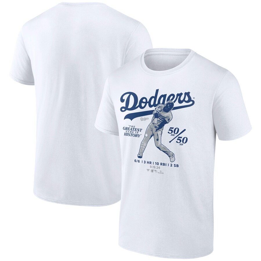 Men's Los Angeles Dodgers Shohei Ohtani White 6 for 6 T-Shirt - Ujersey Shop