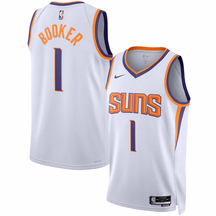 Unisex Phoenix Suns Devin Booker Nike White Swingman Jersey - Association Edition - Ujersey Shop