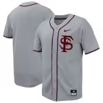 Men's Nike Gray Florida State Seminoles Replica Full-Button Baseball Jersey - Ujersey Shop