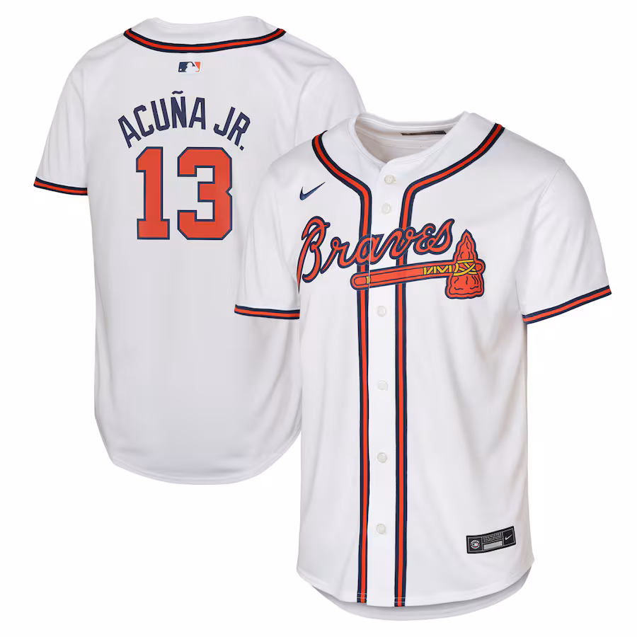 Youth Atlanta Braves Ronald Acuña Jr. Nike White Home Limited Player Jersey - Ujersey Shop