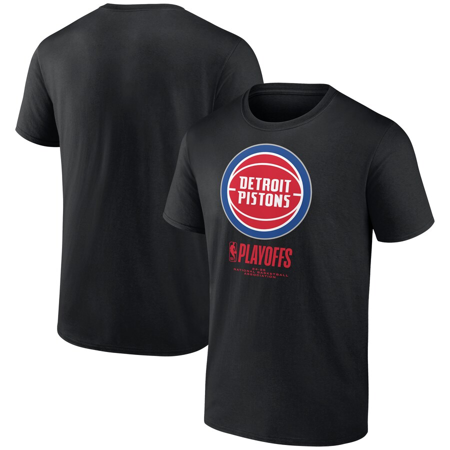 Men's  Detroit Pistons Black 2025 NBA Playoffs Alley Oop T-Shirt - Ujersey Shop