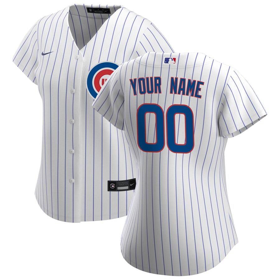 Women's Chicago Cubs Nike White Home Replica Custom Jersey - Ujersey Shop