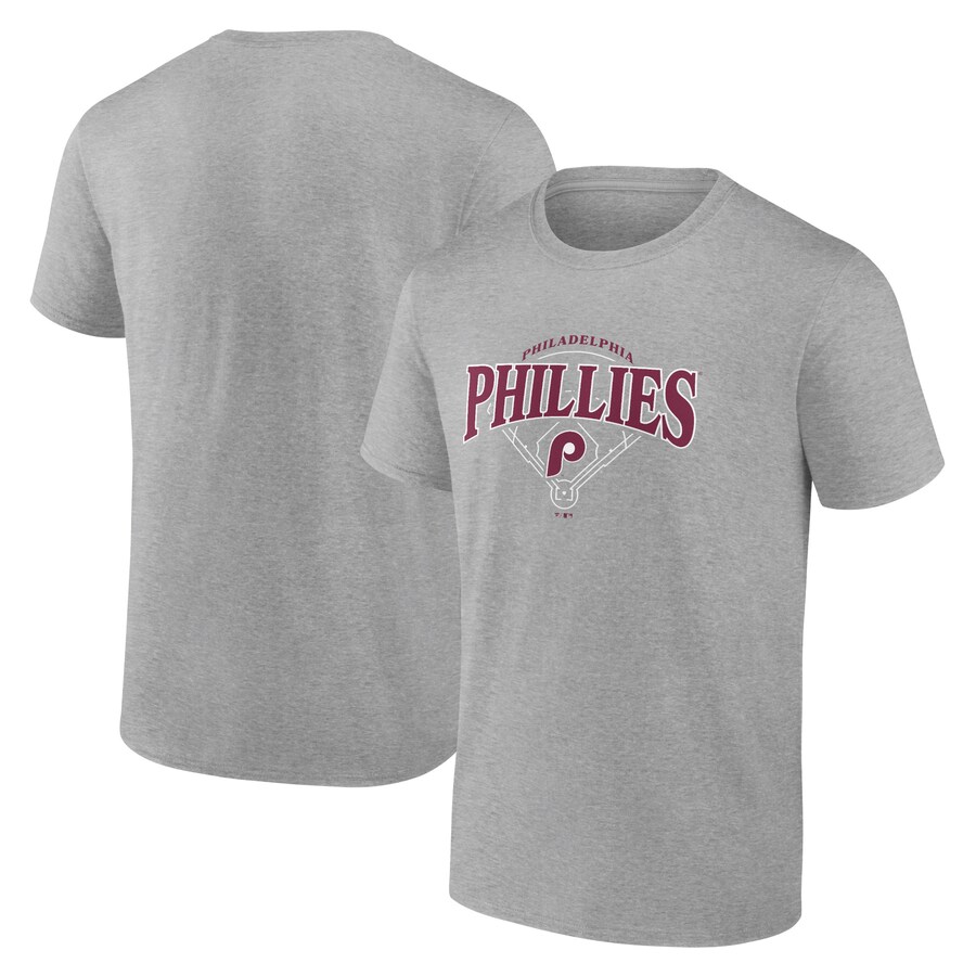 Men's Philadelphia Phillies Heather Gray Home Field T-Shirt - Ujersey Shop