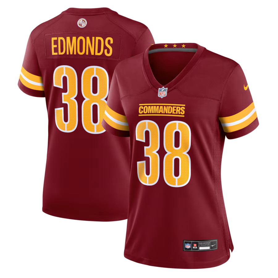 Women's Washington Commanders Chase Edmonds Nike Burgundy Team Game Jersey - Ujersey Shop