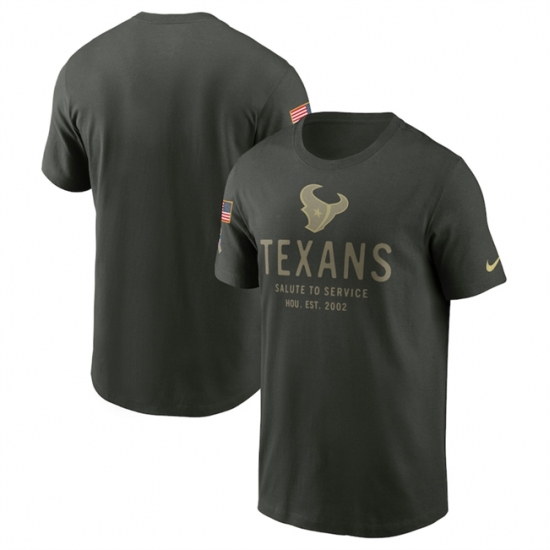 Men's Houston Texans Forest Green 2025 Salute to Service Sideline Primary Edge Dri-FIT T-Shirt - Ujersey Shop