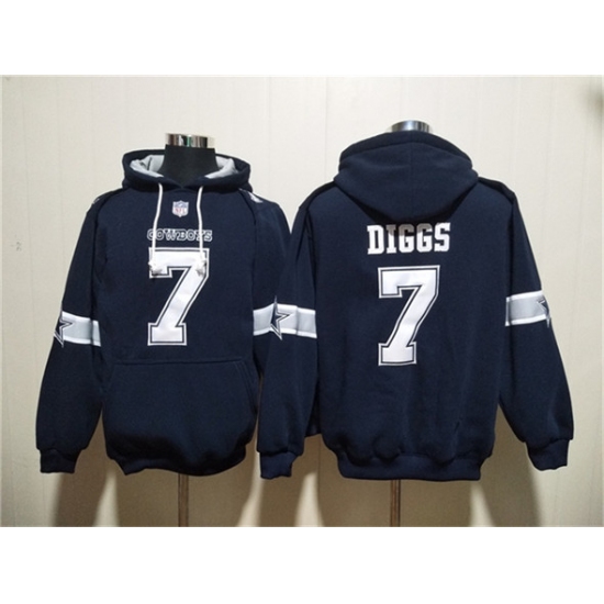 Men's Dallas Cowboys #7 Trevon Diggs Navy Ageless Must-Have Lace-Up Pullover Hoodie - Ujersey Shop