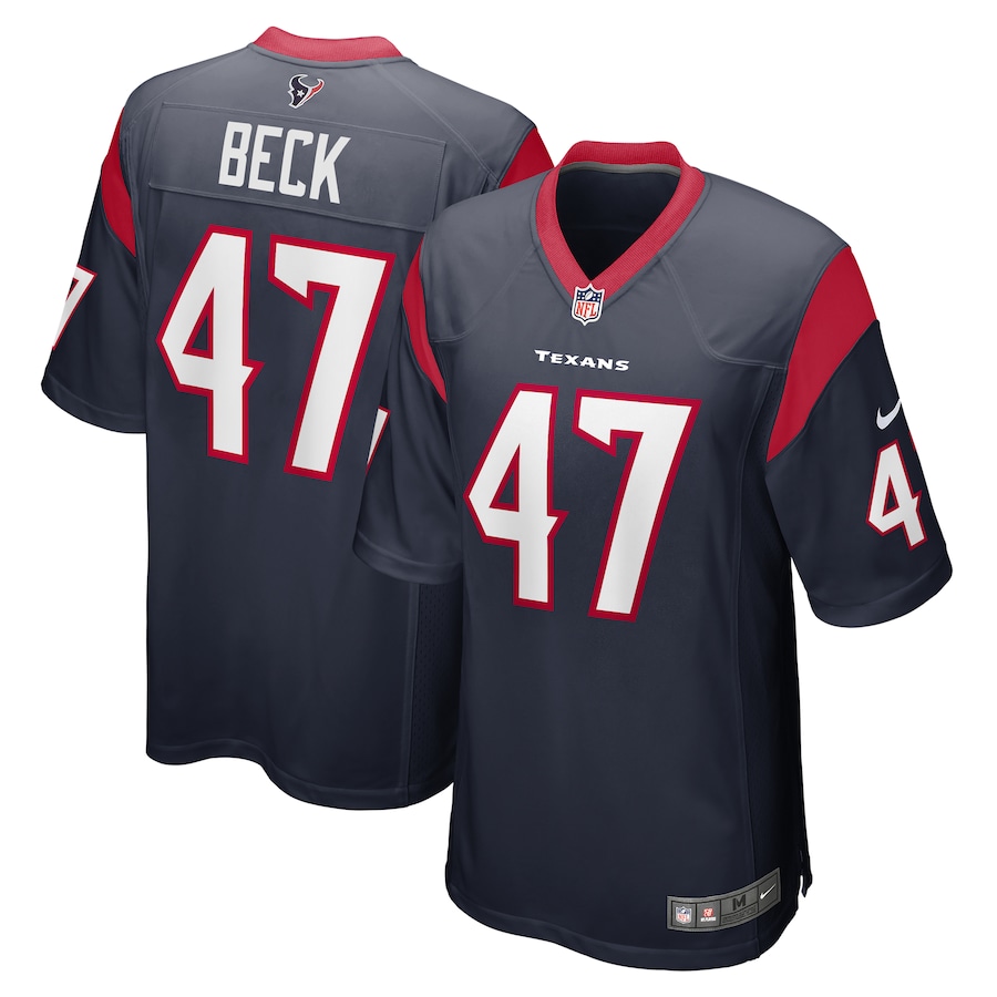 Men's Houston Texans Andrew Beck Nike Navy Game Player Jersey - Ujersey Shop