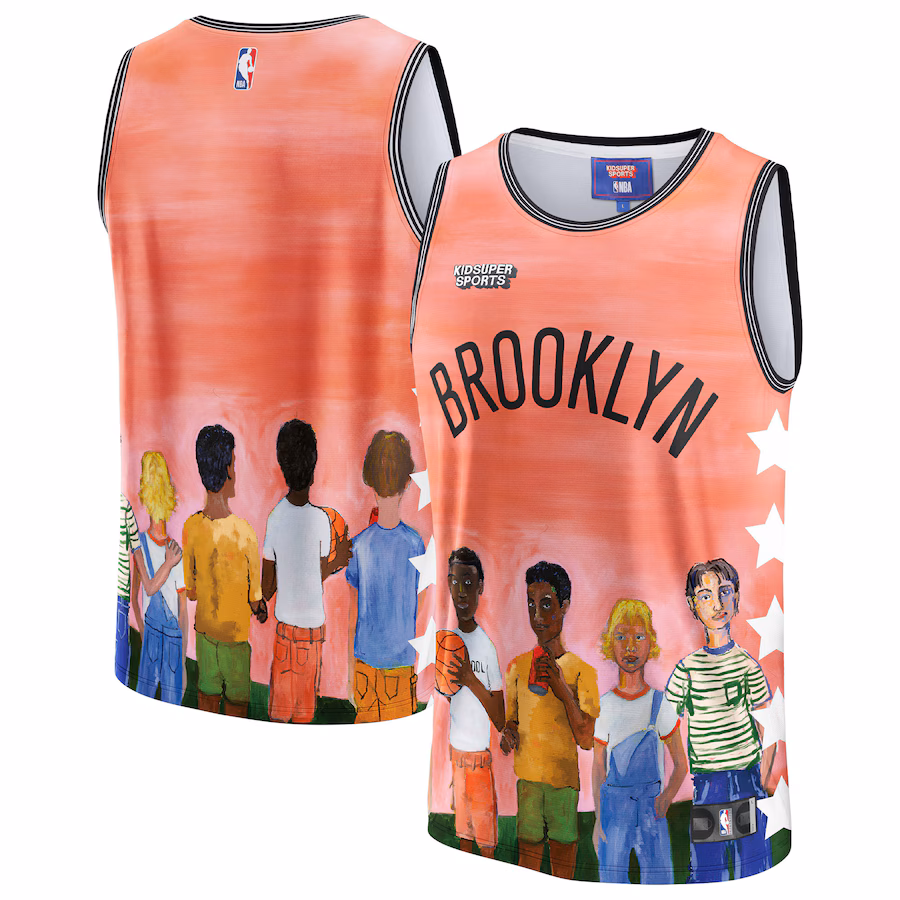 Unisex Brooklyn Nets NBA & KidSuper Studios by Fanatics Coral Hometown Jersey - Ujersey Shop