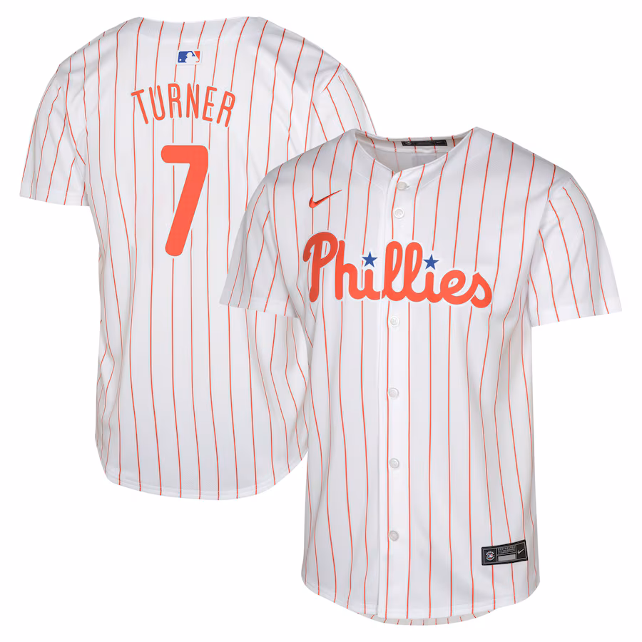 Youth Philadelphia Phillies Trea Turner Nike White Limited Player Jersey - Ujersey Shop
