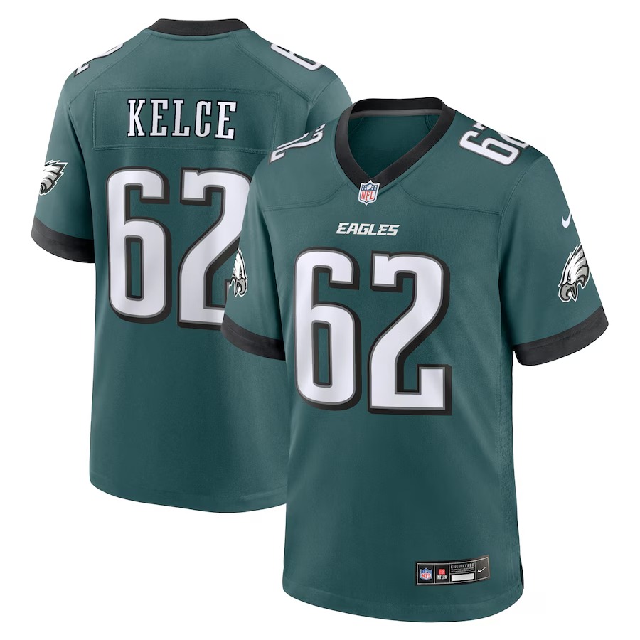 Men's Philadelphia Eagles Jason Kelce Nike Midnight Green Team Game Jersey - Ujersey Shop