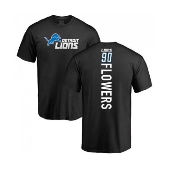 Football Detroit Lions #90 Trey Flowers Black Backer T-Shirt - Ujersey Shop