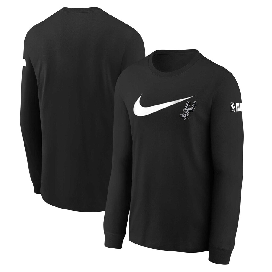 Youth San Antonio Spurs Nike Black Swoosh Long Sleeve T-Shirt - Ujersey Shop