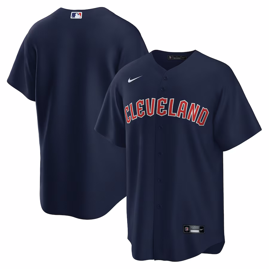 Men's Cleveland Guardians Nike Navy Alternate Replica Jersey - Ujersey Shop