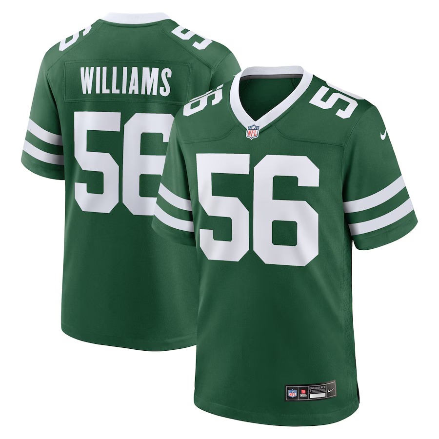 Men's New York Jets Quincy Williams Nike Legacy Green  Game Player Jersey - Ujersey Shop