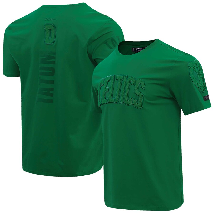 Men's Boston Celtics Jayson Tatum Pro Standard Kelly Green Triple Tonal Player T-Shirt - Ujersey Shop