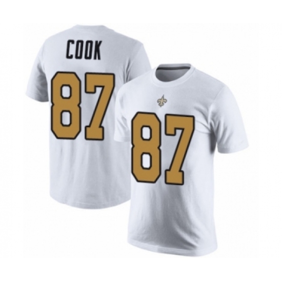 Football New Orleans Saints #87 Jared Cook White Rush Pride Name & Number T-Shirt - Ujersey Shop