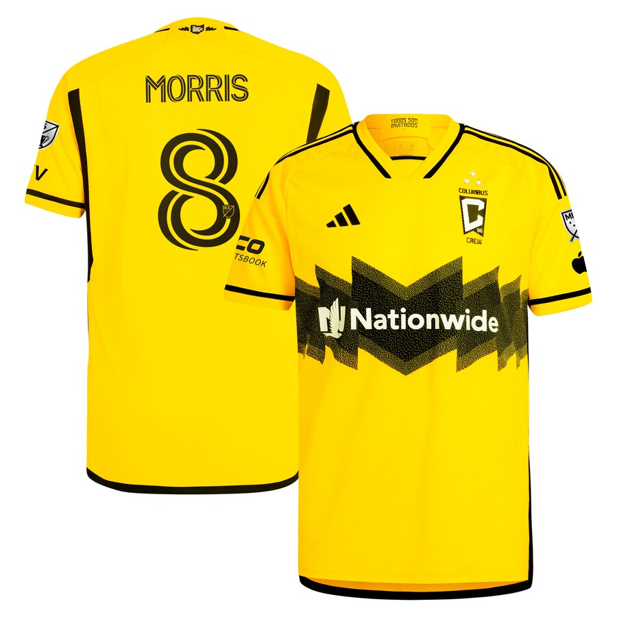 Men's Columbus Crew Aidan Morris adidas Yellow 2024 The Home Kit Authentic Player Jersey - Ujersey Shop