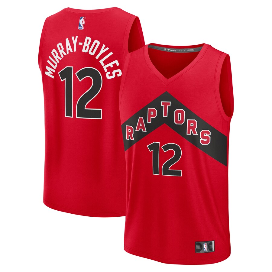 Men's Toronto Raptors Collin Murray-Boyles Fanatics Red 2025 NBA Draft First Round Pick Fast Break Replica Jersey - Icon Edition - Ujersey Shop