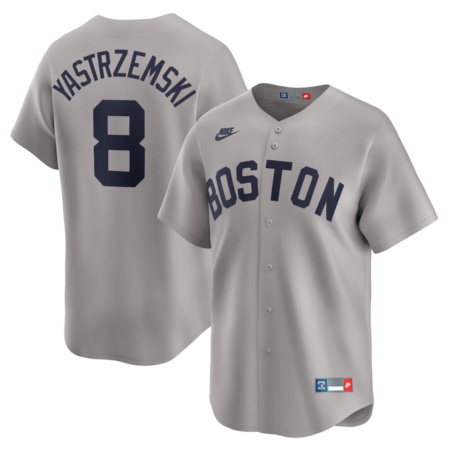 Men's Boston Red Sox Carl Yastrzemski Nike Gray Throwback Cooperstown Collection Limited Jersey - Ujersey Shop