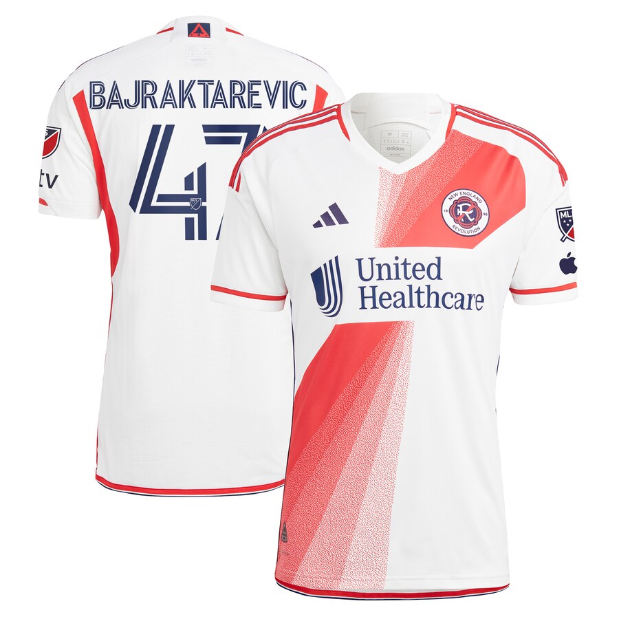 Men's New England Revolution Esmir Bajraktarevic adidas White 2024 Defiance Authentic Player Jersey - Ujersey Shop