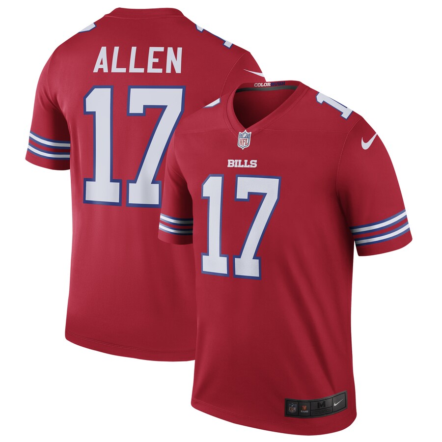 Men's Buffalo Bills Josh Allen Nike Red Legend Player Performance Top - Ujersey Shop