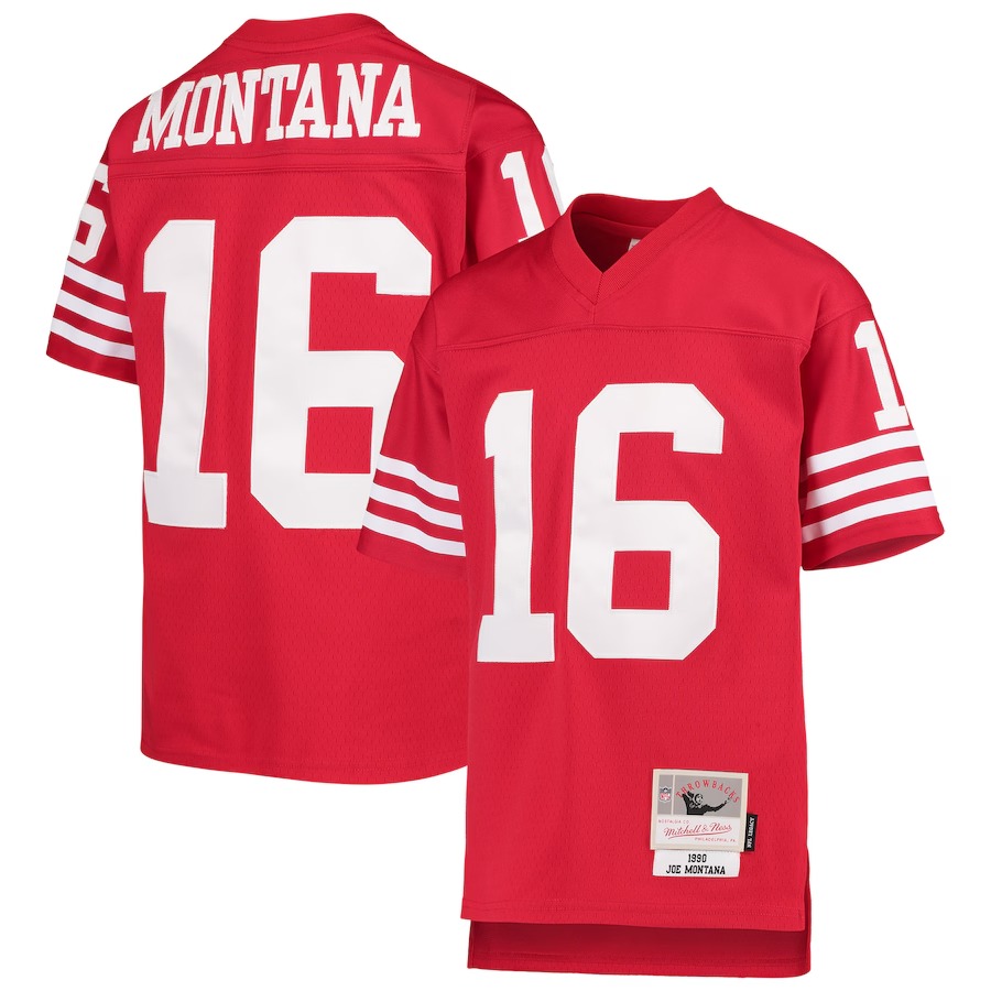 Youth San Francisco 49ers Joe Montana Mitchell & Ness Scarlet 1990 Legacy Retired Player Jersey - Ujersey Shop