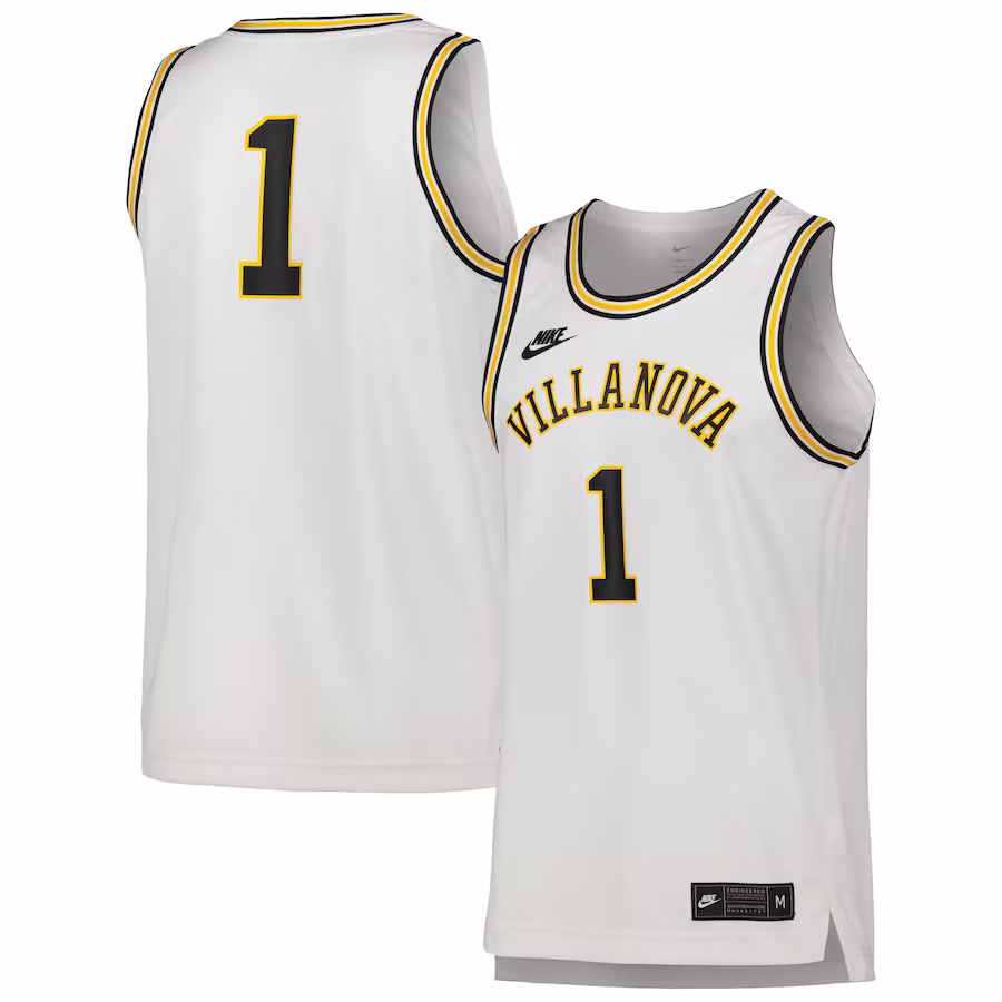 #1 Villanova Wildcats Nike Replica Basketball Jersey - White - Ujersey Shop