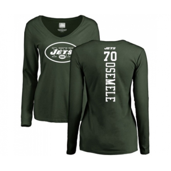 Football Women's New York Jets #70 Kelechi Osemele Green Backer Long Sleeve T-Shirt - Ujersey Shop