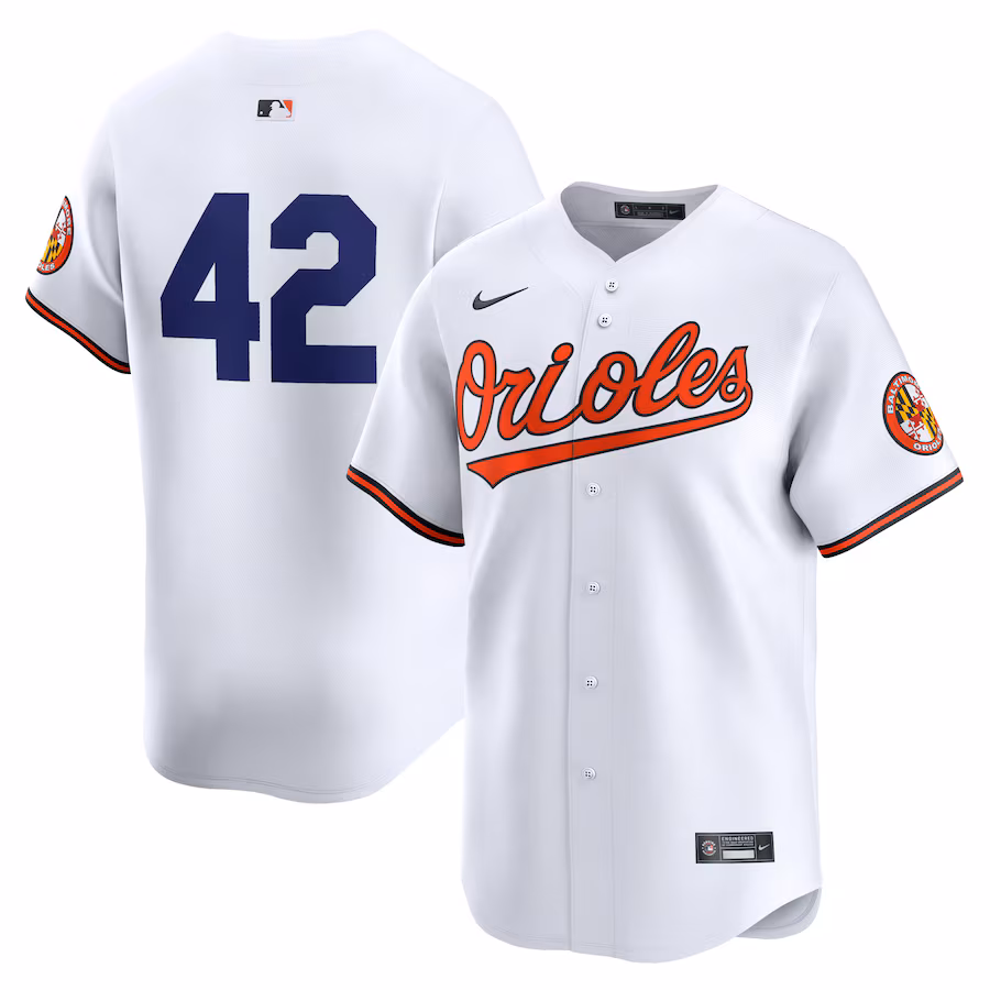 Men's Baltimore Orioles  Nike White 2024 Jackie Robinson Day Home Limited Jersey - Ujersey Shop