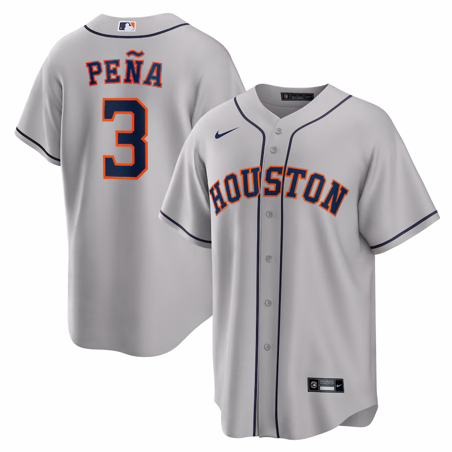 Men's Houston Astros Jeremy Peña Nike Gray Replica Player Jersey - Ujersey Shop