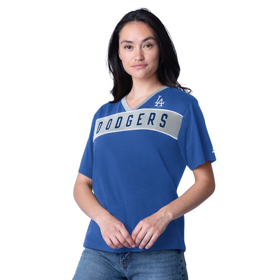Women's Los Angeles Dodgers Starter Royal Game Day V-Neck T-Shirt - Ujersey Shop