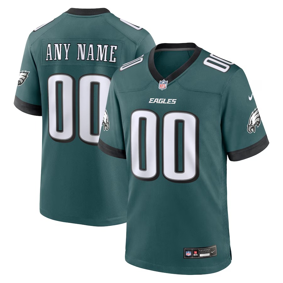 Men's Philadelphia Eagles Nike Midnight Green Custom Game Jersey - Ujersey Shop